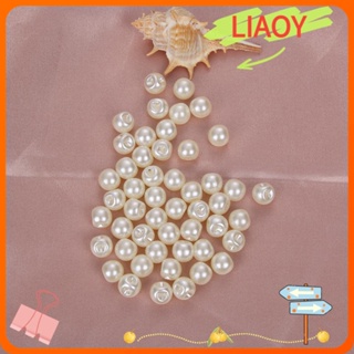 Liaoy กระดุมมุก ทรงกลม สําหรับตกแต่งสมุดภาพ DIY 50 ชิ้น 100 ชิ้น