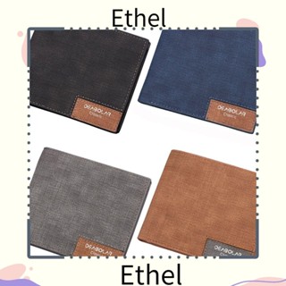 Ethel1 กระเป๋าสตางค์ ใบสั้น ใส่เหรียญได้ สไตล์เรโทร สําหรับผู้ชาย