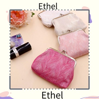 Ethel1 กระเป๋าสตางค์ใบสั้น กระเป๋าถือ ผ้าแคนวาส ใส่เหรียญ ลิปสติก ใส่บัตรได้