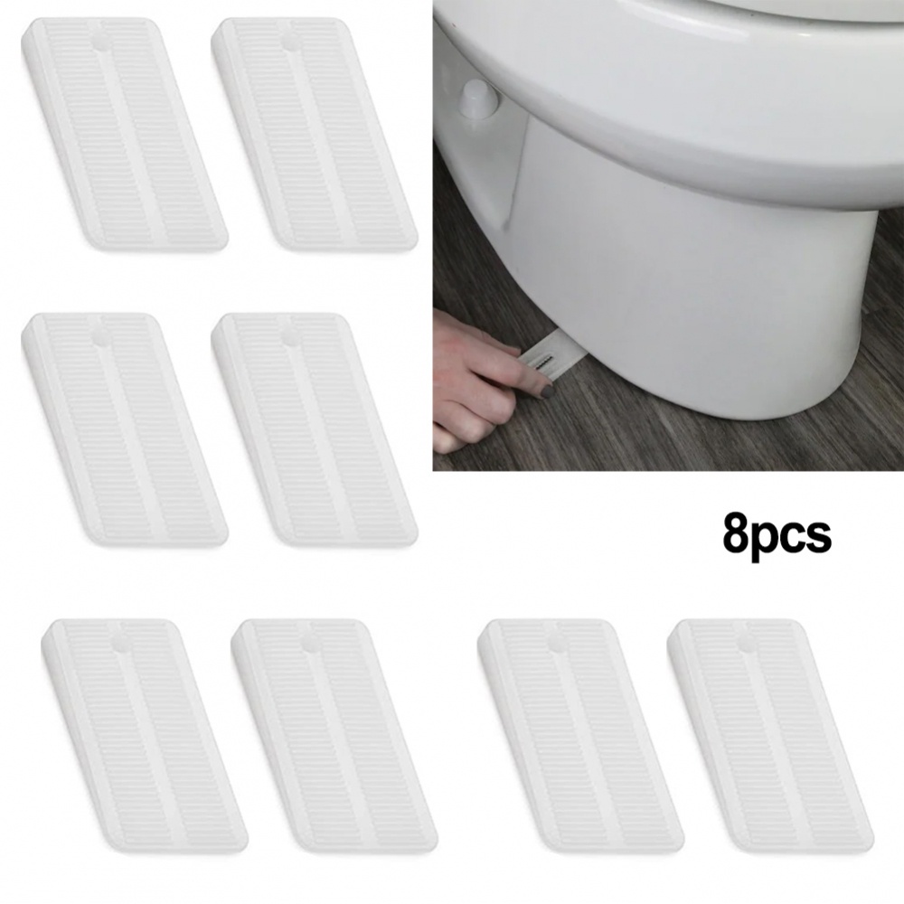 8pcs Toilet Shims 49*29*6.5mm High-quality Transparent White Universal