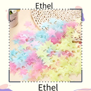 Ethel1 สติกเกอร์เรืองแสง ลายดาว DIY สําหรับติดตกแต่งผนังห้องนอน เพดาน 100 ชิ้น