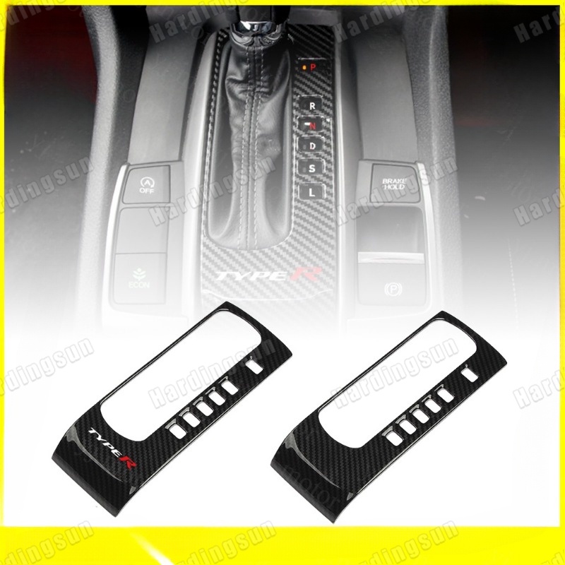 2016-2021 Honda Civic Fc แผงเกียร์ฝาครอบเกียร์ Shift Letter Stall สติกเกอร์ Trim คาร์บอนไฟเบอร์ออกแบบ - รูปที่ 3