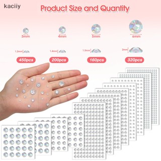 Kaciiy สติกเกอร์คริสตัล พลอยเทียม AB มีกาวในตัว สําหรับตกแต่งผม ใบหน้า ร่างกาย แต่งหน้า DIY 1 แผ่น