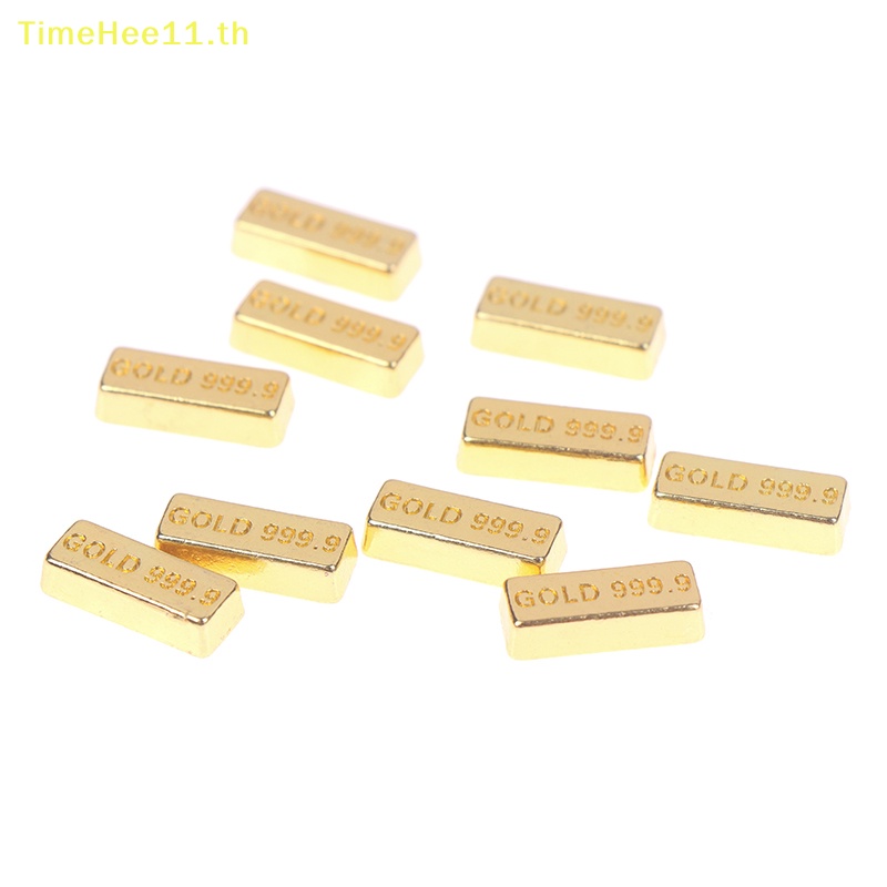 Timehee โมเดลเหรียญทองจิ๋ว 1:12 สําหรับตกแต่งบ้านตุ๊กตา 10 ชิ้น ต่อชุด