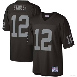 Qy NFL เสื้อยืดลําลอง แขนสั้น คอกลม พิมพ์ลาย Las Vegas Raiders Legacy Jersey Ken Stabler พลัสไซซ์ สําหรับเล่นกีฬา ฟุตบอล