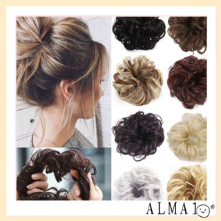 Alma ยางรัดผมหางม้า ผมปลอม แบบยืดหยุ่น ผมหยิก ผมหางม้า Scrunchie