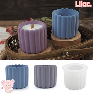 Lilac แม่พิมพ์เชิงเทียน ซิลิโคน ลายทางแนวตั้ง สไตล์มินิมอล สําหรับตกแต่งบ้าน DIY