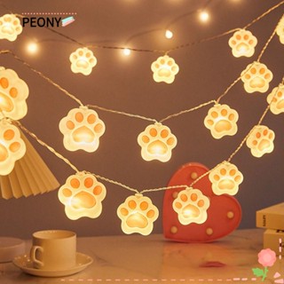 Peonypavilion สายไฟหิ่งห้อย PVC LED รูปแมว ประหยัดพลังงาน ใช้แบตเตอรี่ กันน้ํา คุณภาพสูง สําหรับสวน กลางแจ้ง