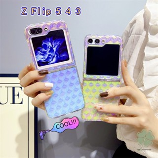 เคสโทรศัพท์มือถือ PC แข็ง แบบใส บางพิเศษ กันกระแทก ลายเพชร 3D ไล่โทนสี หลากสี สําหรับ Samsung Galaxy Z Flip 5 Z Flip 4 Z Flip 3 Galaxy Flip 5 4 3