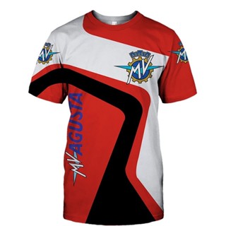 ใหม่ เสื้อยืดลําลอง แขนสั้น พิมพ์ลาย Agusta MV Motorcycle Racing 3D สําหรับผู้ชาย ผู้หญิง