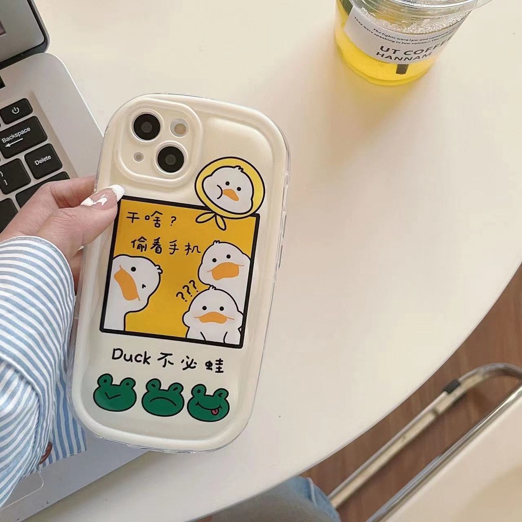 เคสโทรศัพท์มือถือแบบนิ่ม หนา กันกระแทก ลายเป็ดจีน สําหรับ iPhone 15 14 13 12 11 Pro Max X Xr Xs Max 8 7 6 6s Plus SE 2020