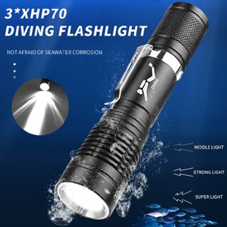 Mini P20 LED Torch 3 Modes Diving Flashlight Underwater Lamp Waterproof