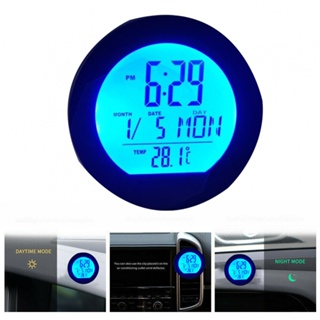 [SIP-ISHOWMAL-TH]Car Clock 0-50C Degrees 12/24 Hour Format Display Accurate Temperature-New In 9-