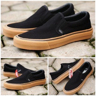 VANS ขายดีที่สุด!! Top BEST SELER รองเท้าสลิปออน สลิปออน สีดํา พรีเมี่ยม สําหรับผู้ชาย ผู้หญิง รถตู้ นักเรียน เก่า (หมากฝรั่งกันลื่น)