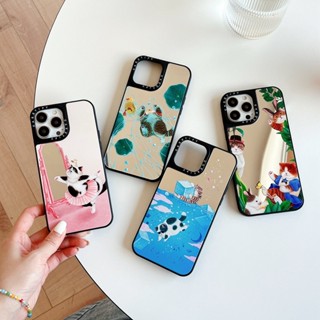 Casetify เคสโทรศัพท์มือถือแบบกระจกแข็ง ลายแมวว่ายน้ํา บัลเล่ต์ สําหรับ iPhone 14 11 12 13 Pro 14Pro Max