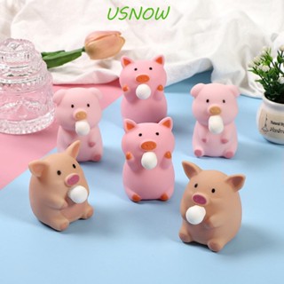 Usnow ของเล่นลูกบอล PVC บีบคลายเครียด รูปหมู สีแคนดี้ สําหรับปาร์ตี้