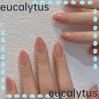 Eucalytus1 เล็บปลอมอัลมอนด์ แบบเต็มรูปแบบ สวมเต็มเล็บ เล็บปลอมแฟชั่น หัวแหลม ยาว กดบนเล็บ ผู้หญิง