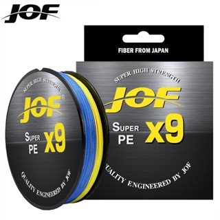 Jof สายเบ็ดตกปลา PE 9 สาย 100 ม. 300 ม. PE 20-80 ปอนด์ ป้องกันการกัด หลายเส้นใย