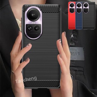 เคสโทรศัพท์มือถือ ซิลิโคนนิ่ม TPU คาร์บอนไฟเบอร์ แฟชั่น สําหรับ Oppo Reno 10 Pro + Reno10Pro+ Reno10ProPlus 5G 2023