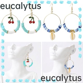 Eucalytus1 ต่างหูสตั๊ด รูปเปลือกหอย เครื่องประดับแฟชั่น 1 คู่