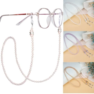 จัดส่งจากประเทศไทยVIVIDV Sunglass Lanyard Straps, แว่นตาอุปกรณ์เสริมเลียนแบบ Pearl แว่นอ่านหนังสือ, แบบพกพาลูกปัด 75 ซม. 6 สี Pearl แว่นตาสายรัด Universal