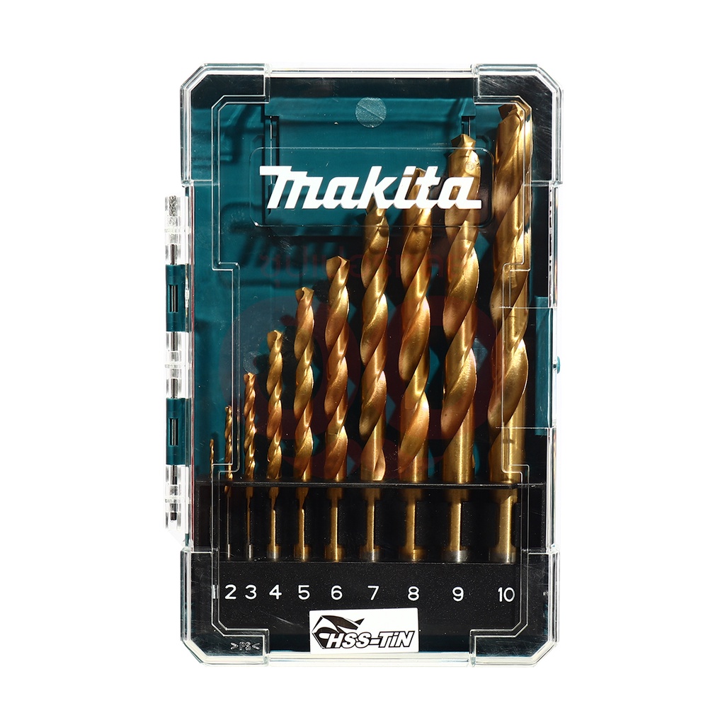 MAKITA มากีต้า MPD-72849 ชุดดอกเจาะเหล็ก สีทอง HSS-TIN 10 ดอก(มิล HSS-TIN METAL DRILL BIT ECONOMY 10P/SET Code D-72849