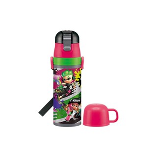 Skater Childrens 2-way stainless steel kids water bottle with cup, Splatoon 2 430ml, boy SKDC4