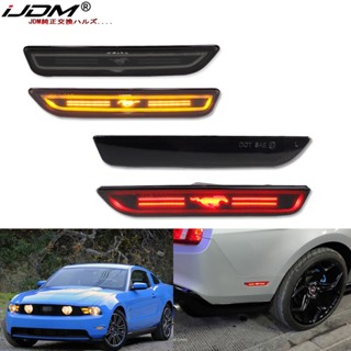 Ijdm ไฟหรี่ LED ด้านหน้า และด้านหลัง พร้อมโลโก้ม้า สีแดง สําหรับ Ford Mustang 2010 2011 2012 2013 2014 2015 2016 2017 2018 FR3Z15A201A FR3Z15A101A