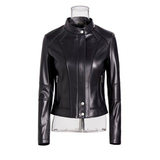 [New autumn] OEM genuine leather leather clothing for women Haining sheep leather locomotive womens leather jacket factory logo OEM processing ODM CL7Q