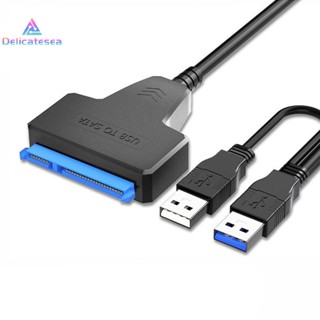 [Delicatesea] อะแดปเตอร์สายเคเบิล SATA เป็น USB2.0 UP เป็น 6 Gbps 7+15/22 pin สําหรับฮาร์ดไดรฟ์ภายนอก SSD HDD SATA III SATA 3 2.5 นิ้ว