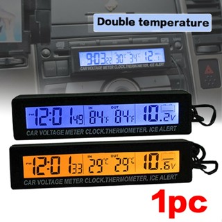 New 3 in 1 12-24V Car LED Digital Indoor Outdoor Thermometer Voltmeter Clock Car