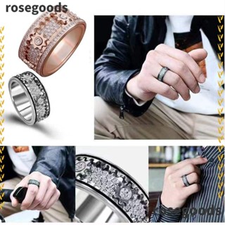 Rosegoods1 แหวนเกียร์สปินเนอร์ แฮนด์เมด หมุนได้