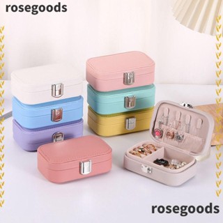 Rosegoods1 กล่องจัดระเบียบเครื่องประดับ ขนาดเล็ก แบบพกพา ของขวัญ สําหรับเด็กผู้หญิง