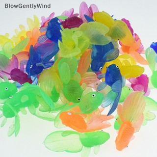 Blowgentlywind 10 ชิ้น / เซต เด็ก ยางนุ่ม ปลาทอง อาบน้ําเด็ก ของเล่นจําลอง ว่ายน้ํา BGW