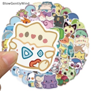 Blowgentlywind สติกเกอร์ ลายโปเกม่อน ปิกาจู สําหรับติดตกแต่งกีตาร์ แล็ปท็อป กระเป๋าเดินทาง 50 ชิ้น BGW