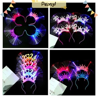 Pdony ที่คาดผมปี ที่คาดผม LED พลาสติก สีสุ่ม เครื่องประดับผม สวยหรู แต่งตัว ปาร์ตี้