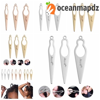 Oceanmapdz เข็มถักโครเชต์ สีเงิน ทนทาน สําหรับทําวิกผม 3 ชิ้น ต่อชุด