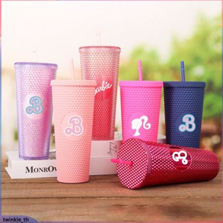 แก้วหัดดื่มบาร์บี้ สีชมพู 750 มล. Movie Peripheral Companying Cup (twinkle.th)