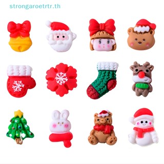 Strongaroetrtr ใหม่ กวางคริสต์มาสน่ารัก ขนาดเล็ก อุปกรณ์เสริม สําหรับตกแต่งเล็บ Diy 10 ชิ้น