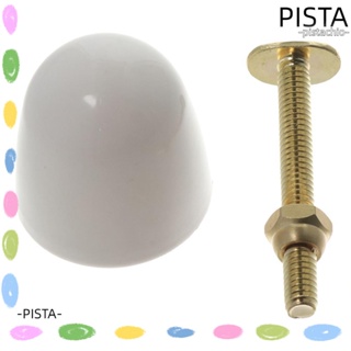 Pista ฝาครอบสลักเกลียวชักโครก สีขาว พร้อมฝาสลักเกลียวโดม DIY พร้อมปะเก็นทองแดง อุปกรณ์เสริม สําหรับห้องน้ํา