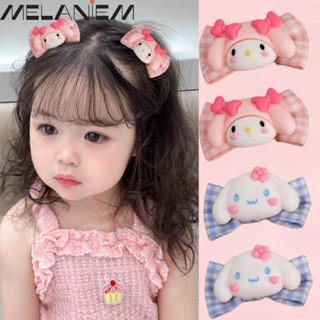 Sweet Cartoon Sanrio Hairpin Hair Accessories INS Style Children Kawaii Hair Pins Fabric Kuromi BB Barrettes Girl Bow Hair Clip