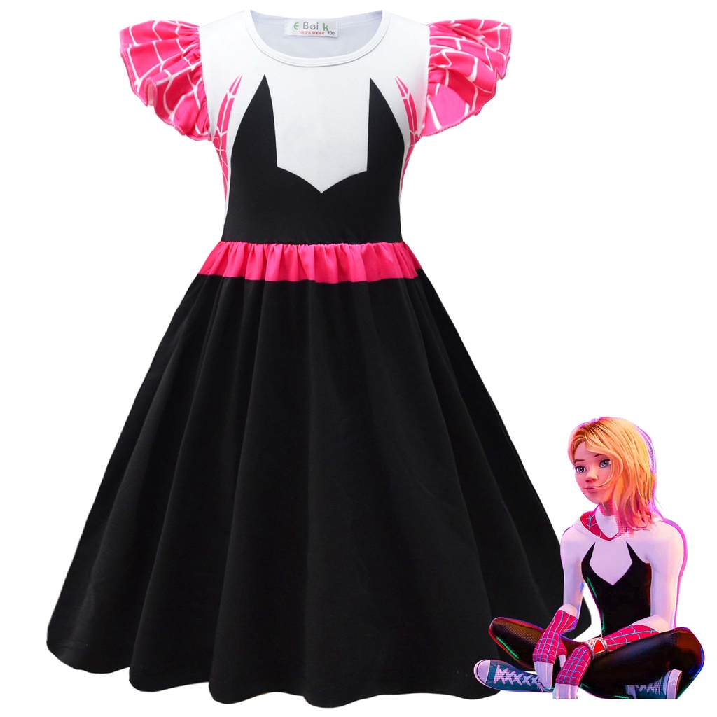 Gwen Spider Stacy ชุดเจ้าหญิงเด็กทารก Holloween ชุดเครื่องแต่งกายเด็ก Gwen คอสเพลย์สาว Spiderman เสื้อผ้า