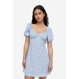 H&amp;M  Woman Puff-sleeved crêpe dress 1144747_3