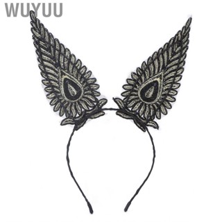 Wuyuu Bunny Ears Headband  Slip Durable Black For Halloween