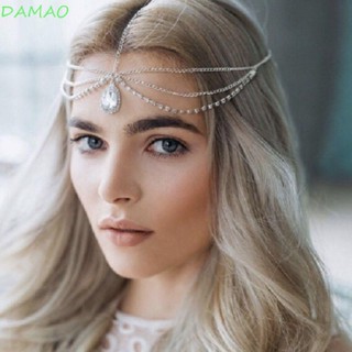 Damao สายโซ่คาดศีรษะ ประดับคริสตัล หรูหรา สไตล์โบฮีเมียน แฟชั่น สําหรับเจ้าสาว