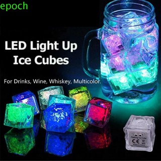 Epoch ก้อนน้ําแข็งนีออนเรืองแสง LED สําหรับตกแต่งแก้วไวน์ 12 ชิ้น