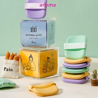 Aroma พัฟฟองน้ําแต่งหน้า 6 ชิ้น เป็นมิตรกับผิว ความงาม แต่งหน้า ผสมผสาน คอนซีลเลอร์ แห้ง เปียก ใช้คู่ พัฟเครื่องสําอาง