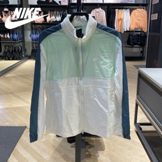 Nike ของแท้ 100% เสื้อแจ็กเก็ต ผ้าไนล่อน มีฮู้ด กันลม ระบายอากาศ สําหรับผู้ชาย CU4310