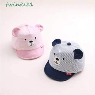 Twinkle1 หมวกเบสบอล ผ้าฝ้าย แบบนิ่ม ลายทาง ปรับระดับได้ สําหรับเด็กผู้ชาย และเด็กผู้หญิง