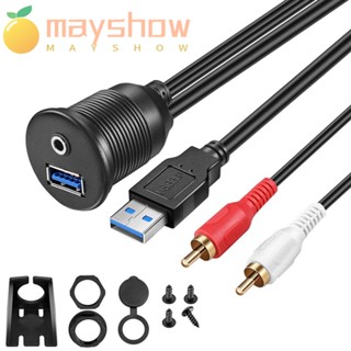 Mayshow ชุดสายเคเบิล เมาท์ฟลัช พอร์ตตัวผู้ เป็นตัวเมีย USB 3.0 สําหรับเรือ รถจักรยานยนต์